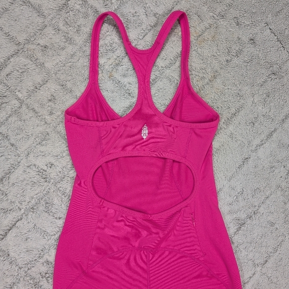 Free People Jumpsuit Womens XS Pink Lets Bounce One Piece Dance Sport Sleek - Picture 11 of 11